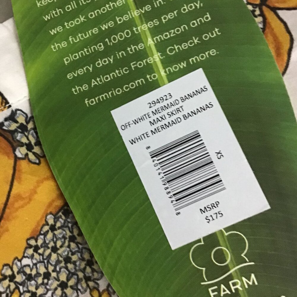 FARM RIO Off-White Mermaid Bananas Maxi Skirt - Picture 12 of 13